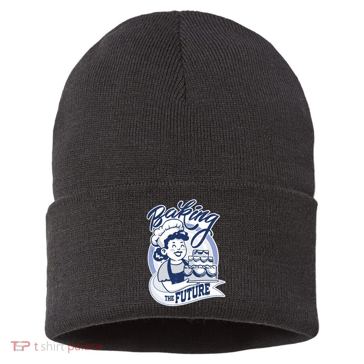 Baking The Future Retro Cartoon Sustainable Knit Beanie