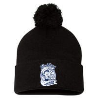 Baking The Future Retro Cartoon Pom Pom 12in Knit Beanie