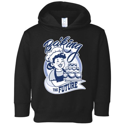 Baking The Future Retro Cartoon Toddler Hoodie