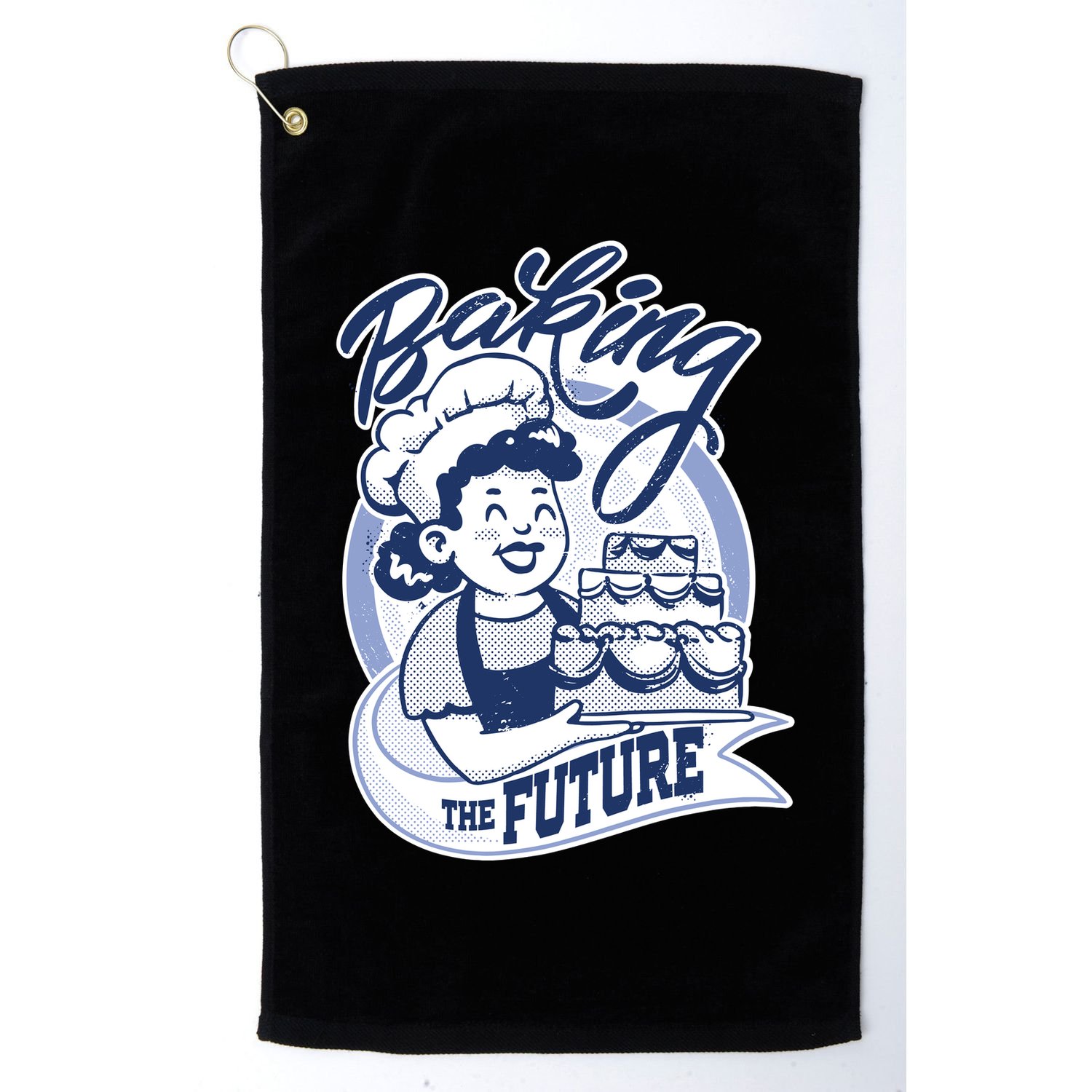 Baking The Future Retro Cartoon Golf Towel