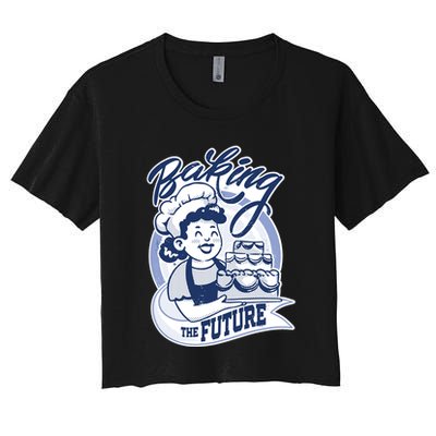 Baking The Future Retro Cartoon Crop Top