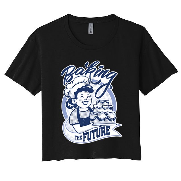 Baking The Future Retro Cartoon Crop Top
