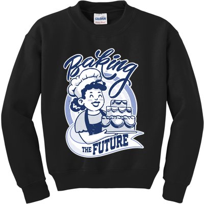 Baking The Future Retro Cartoon Kids Sweatshirt