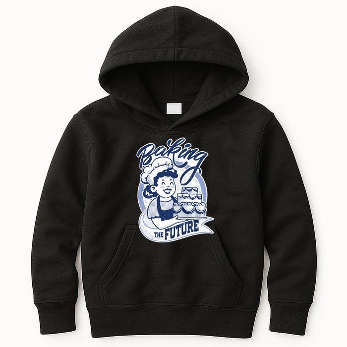 Baking The Future Retro Cartoon Kids Hoodie