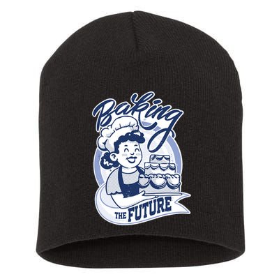 Baking The Future Retro Cartoon Short Acrylic Beanie