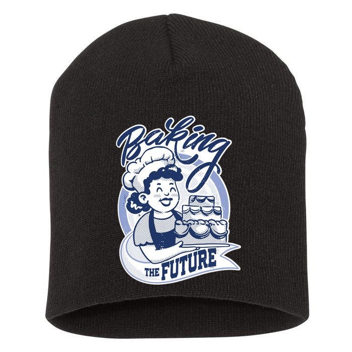 Baking The Future Retro Cartoon Short Acrylic Beanie