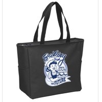 Baking The Future Retro Cartoon Zip Tote Bag
