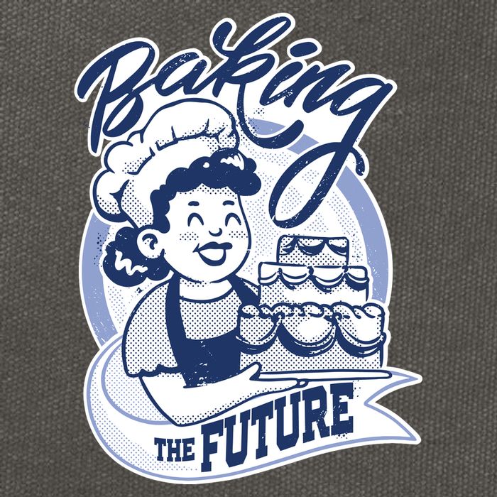 Baking The Future Retro Cartoon Cotton Canvas Backpack