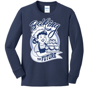 Baking The Future Retro Cartoon Kids Long Sleeve Shirt