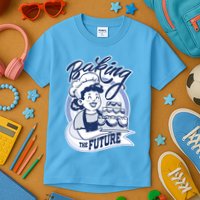 Baking The Future Retro Cartoon Kids T-Shirt