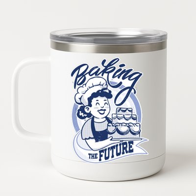 Baking The Future Retro Cartoon 12 oz Stainless Steel Tumbler Cup