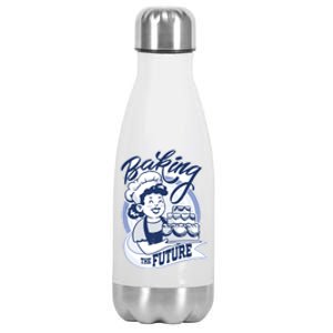 Baking The Future Retro Cartoon Stainless Steel Insulated Water Bottle