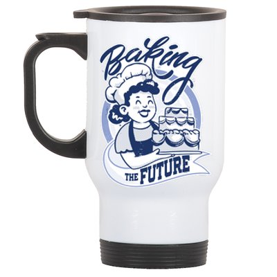 Baking The Future Retro Cartoon Stainless Steel Travel Mug