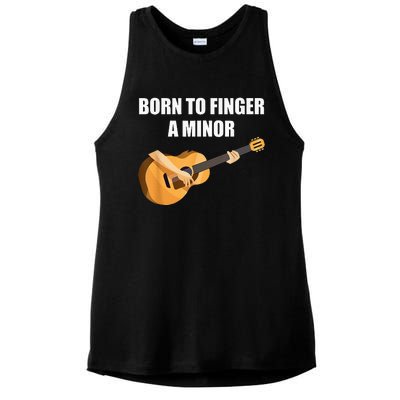 Born To Finger A Minor Guitar Ladies PosiCharge Tri-Blend Wicking Tank