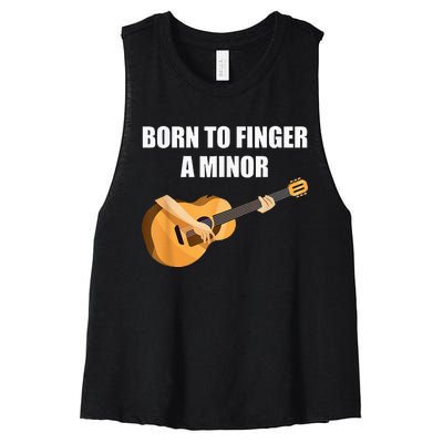 Born To Finger A Minor Guitar Women's Racerback Cropped Tank