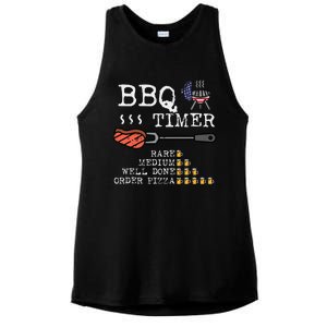 Bbq Timer Flag Funny Barbecue Grill Dad Grandpa Ladies PosiCharge Tri-Blend Wicking Tank