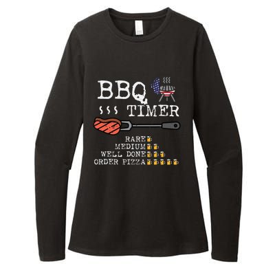 Bbq Timer Flag Funny Barbecue Grill Dad Grandpa Womens CVC Long Sleeve Shirt