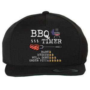 Bbq Timer Flag Funny Barbecue Grill Dad Grandpa Wool Snapback Cap