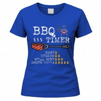 Bbq Timer Flag Funny Barbecue Grill Dad Grandpa Women's T-Shirt