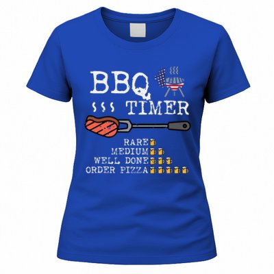 Bbq Timer Flag Funny Barbecue Grill Dad Grandpa Women's T-Shirt