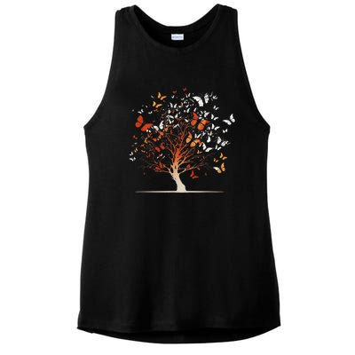 Butterfly Tree Funny Butterfly Ladies PosiCharge Tri-Blend Wicking Tank