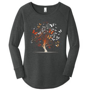 Butterfly Tree Funny Butterfly Women's Perfect Tri Tunic Long Sleeve Shirt