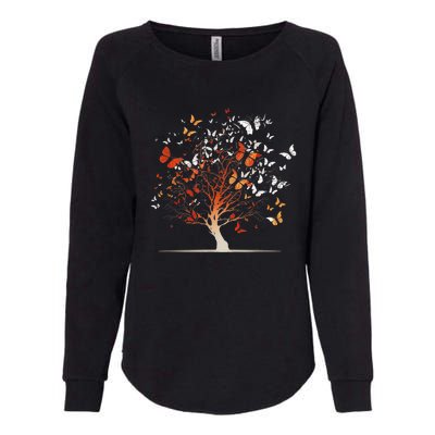 Butterfly Tree Funny Butterfly Womens California Wash Sweatshirt