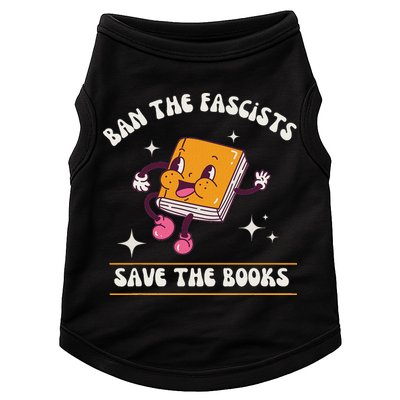 Ban The Fascists Save The Books Funny Retro Vintage Design Doggie Tank