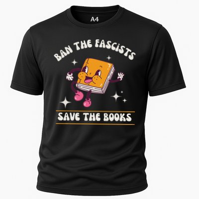 Ban The Fascists Save The Books Funny Retro Vintage Design Performance Shirt