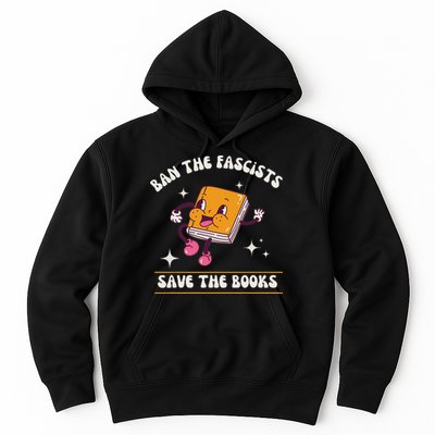 Ban The Fascists Save The Books Funny Retro Vintage Design Hoodie