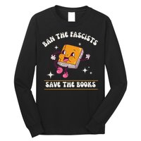Ban The Fascists Save The Books Funny Retro Vintage Design Long Sleeve Shirt