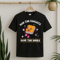 Ban The Fascists Save The Books Funny Retro Vintage Design T-Shirt
