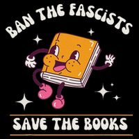 Ban The Fascists Save The Books Funny Retro Vintage Design Bucket Hat