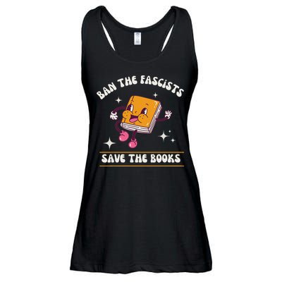 Ban The Fascists Save The Books Funny Retro Vintage Design Ladies Essential Flowy Tank