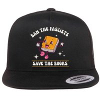 Ban The Fascists Save The Books Funny Retro Vintage Design Flatbill Hat