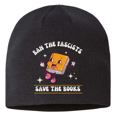 Ban The Fascists Save The Books Funny Retro Vintage Design Sustainable Beanie