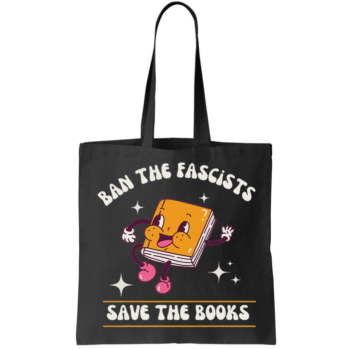 Ban The Fascists Save The Books Funny Retro Vintage Design Bag