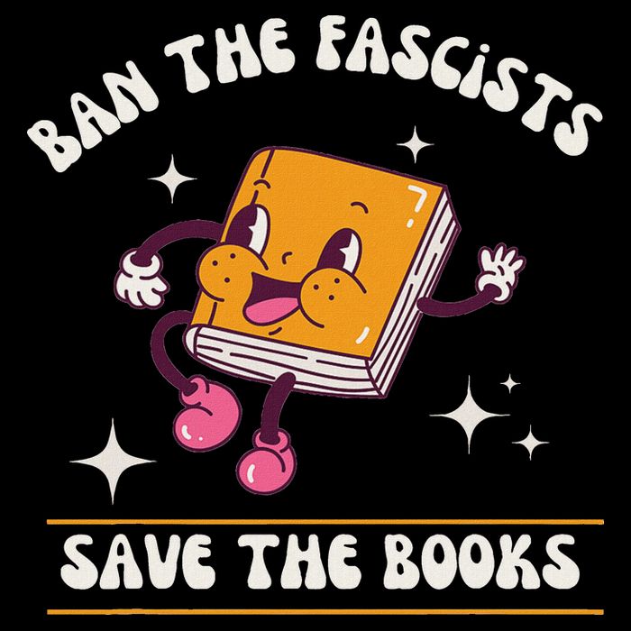 Ban The Fascists Save The Books Funny Retro Vintage Design Bag