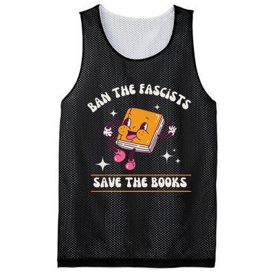 Ban The Fascists Save The Books Funny Retro Vintage Design Mesh Reversible Basketball Jersey Tank
