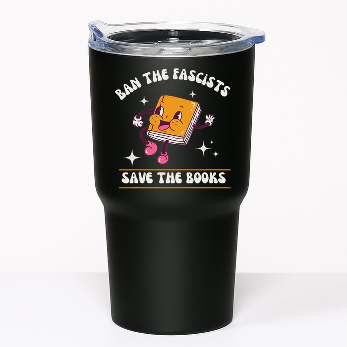 Ban The Fascists Save The Books Funny Retro Vintage Design Tumbler