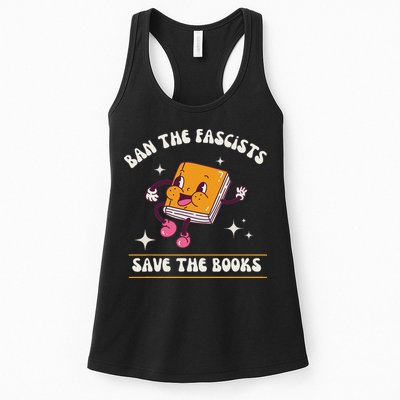 Ban The Fascists Save The Books Funny Retro Vintage Design Womens Tank Top