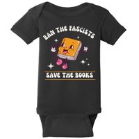 Ban The Fascists Save The Books Funny Retro Vintage Design Baby Bodysuit