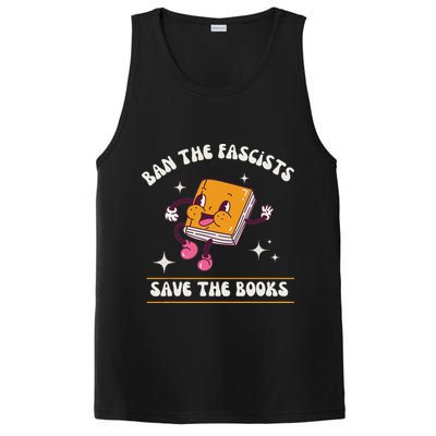 Ban The Fascists Save The Books Funny Retro Vintage Design PosiCharge Competitor Tank
