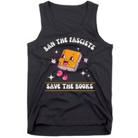 Ban The Fascists Save The Books Funny Retro Vintage Design Tank Top