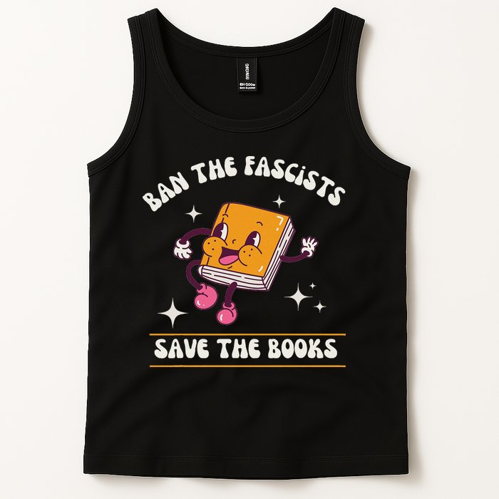 Ban The Fascists Save The Books Funny Retro Vintage Design Tank Top