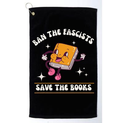 Ban The Fascists Save The Books Funny Retro Vintage Design Golf Towel
