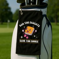 Ban The Fascists Save The Books Funny Retro Vintage Design Golf Towel