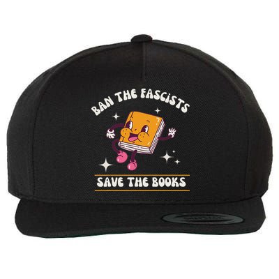 Ban The Fascists Save The Books Funny Retro Vintage Design Wool Snapback Cap