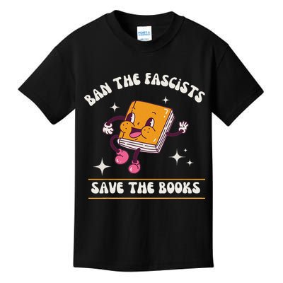 Ban The Fascists Save The Books Funny Retro Vintage Design Kids T-Shirt