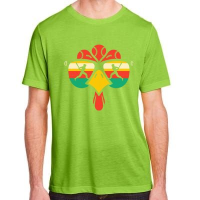 Baseball Turkey Face Sunglasses Thanksgiving Gift Adult ChromaSoft Performance T-Shirt